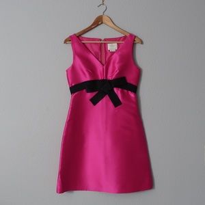 Pink A-Line Kate Spade Dress with Black Bow
